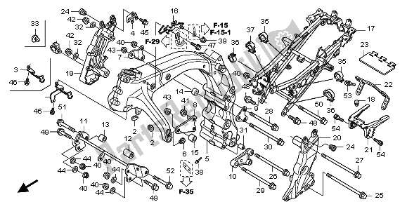 All parts for the Frame Body of the Honda CBF 600N 2009