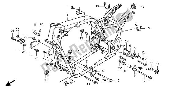 All parts for the Frame Body of the Honda VTX 1800C 2003