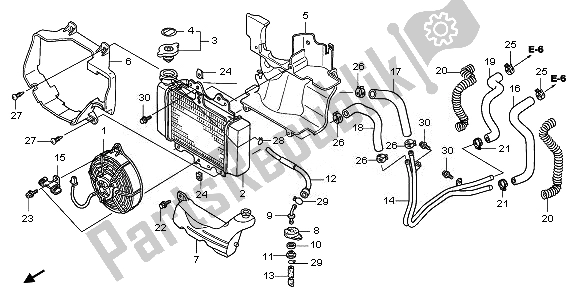 All parts for the Radiator of the Honda PES 125 2011