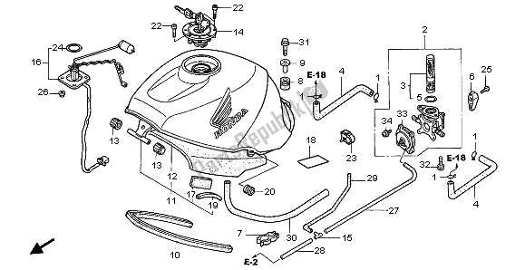 Todas las partes para Depósito De Combustible de Honda CBR 1100 XX 1997