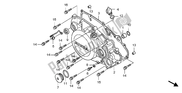 All parts for the R. Crankcase Cover of the Honda CRF 150 RB LW 2007