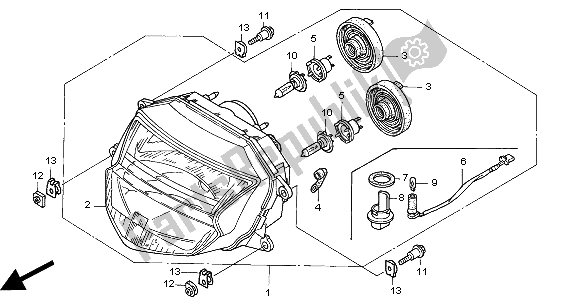 Tutte le parti per il Faro (eu) del Honda CBR 1100 XX 2000