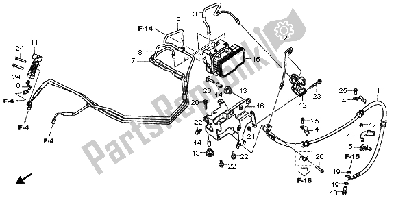 All parts for the Abs Modulator of the Honda VFR 800X 2012