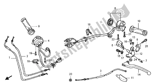 Todas las partes para Manejar Palanca E Interruptor Y Cable de Honda CBR 250 RA 2013