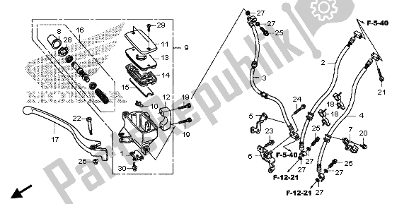 All parts for the Front Brake Master Cylinder of the Honda VT 1300 CXA 2013