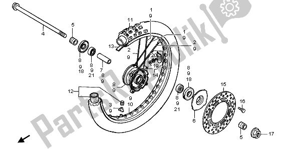 Todas las partes para Rueda Delantera de Honda CR 80R SW 1998