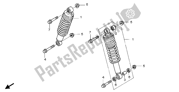 All parts for the Front Cushion of the Honda TRX 350 FE Fourtrax 4X4 ES 2004