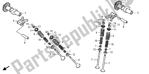 All parts for the Camshaft & Valve of the Honda CBR 250 RA 2013