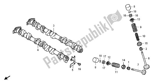 Todas las partes para árbol De Levas Y Válvula de Honda CBR 1000 RA 2012