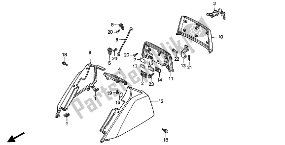 All parts for the Trunk Cover of the Honda CN 250 1 1994