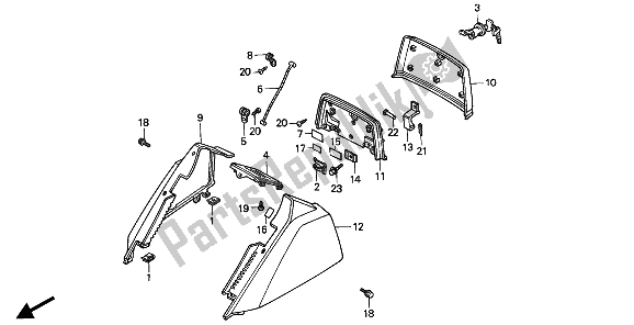 Tutte le parti per il Coperchio Del Bagagliaio del Honda CN 250 1 1994