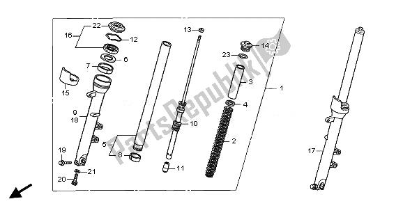 Todas las partes para Tenedor Frontal de Honda CBF 1000 TA 2008