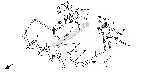 All parts for the Ignition Coil of the Honda CBF 1000 2008