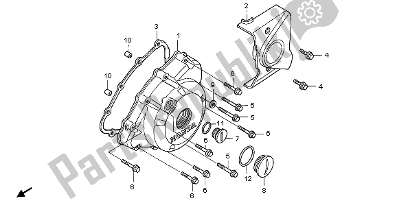 Alle onderdelen voor de Linker Carterdeksel van de Honda CBR 125 RS 2006