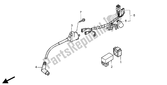 Tutte le parti per il Cablaggio E Bobina Di Accensione del Honda XR 70R 1997