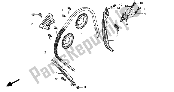 All parts for the Cam Chain & Tensioner of the Honda CB 600F Hornet 2002