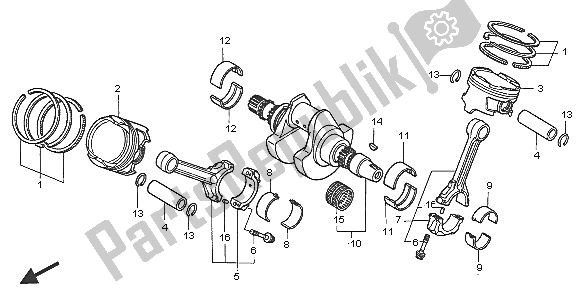 Tutte le parti per il Albero Motore E Pistone del Honda XL 1000V 2005