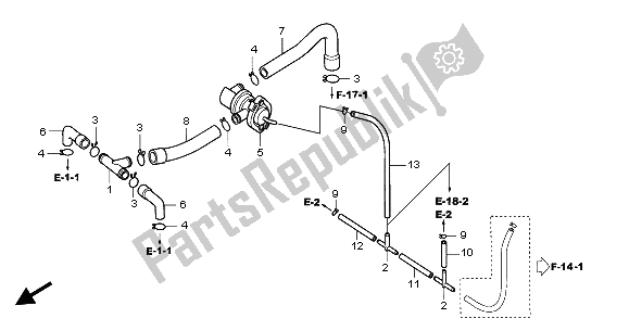 All parts for the Air Injection Control Valve of the Honda CB 600F Hornet 2003