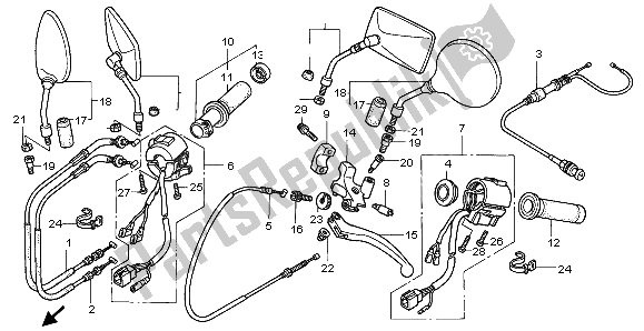 Todas las partes para Interruptor Y Cable de Honda VT 750C 1998