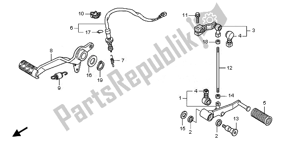 Todas as partes de Pedal De Freio E Pedal De Mudança do Honda CBF 600 SA 2008