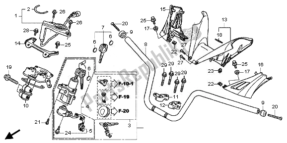 All parts for the Handle Pipe & Handle Cover of the Honda FJS 600A 2011