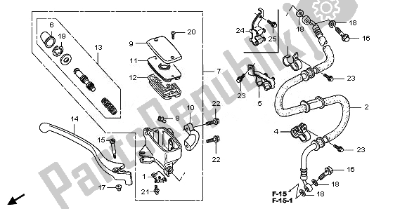 Wszystkie części do G?ówny Cylinder Hamulca Przedniego Honda FJS 400 2011