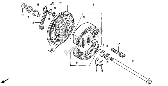 All parts for the Rear Brake Panel of the Honda VT 600C 1993