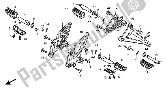 Alle onderdelen voor de Stap van de Honda CBR 125 RW 2005