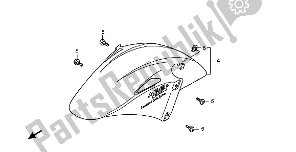 All parts for the Front Fender of the Honda VFR 800A 2003