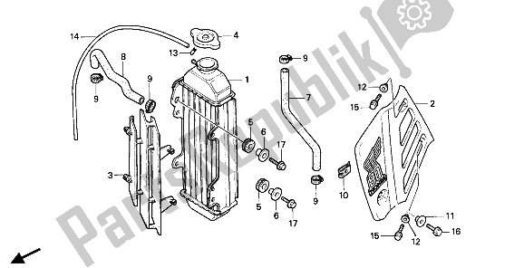 Todas las partes para Radiador de Honda CR 80R 1986