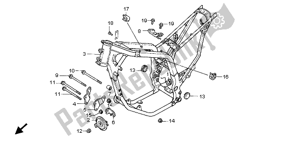 All parts for the Frame Body of the Honda XL 600V Transalp 1998