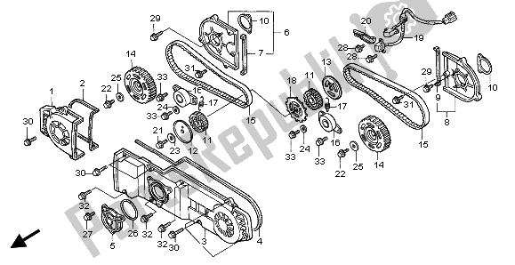 All parts for the Front Cover of the Honda GL 1500 SE 1999