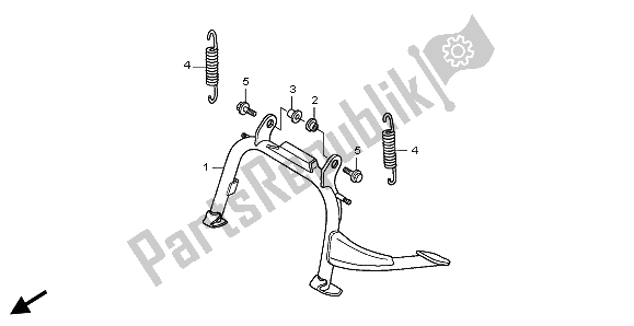 All parts for the Stand of the Honda SH 125 2008