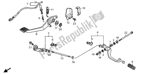 All parts for the Pedal of the Honda ST 1300A 2010