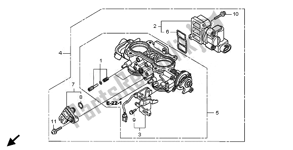 All parts for the Throttle Body of the Honda GL 1800 2010