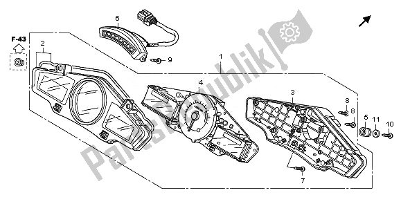 All parts for the Meter (mph) of the Honda CBF 1000F 2011