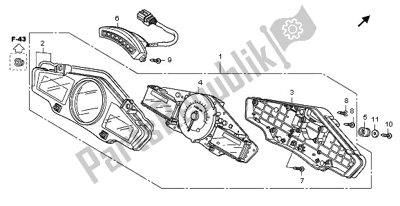 All parts for the Meter (mph) of the Honda CBF 1000F 2011