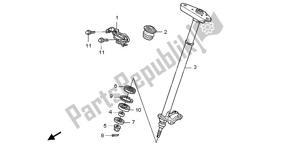 Tutte le parti per il Albero Dello Sterzo del Honda TRX 450 ER 2007