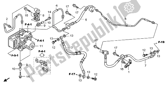 All parts for the Rear Brake Pipe of the Honda NSS 250A 2009