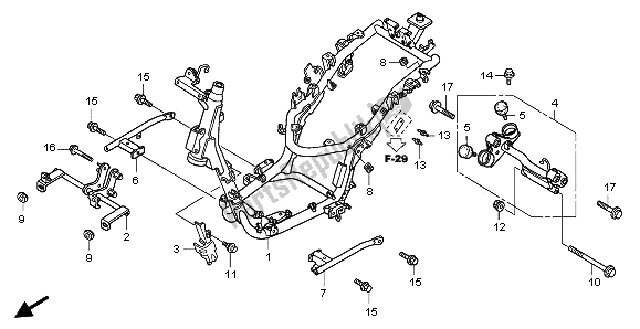 Todas las partes para Cuerpo Del Marco de Honda SH 150R 2008