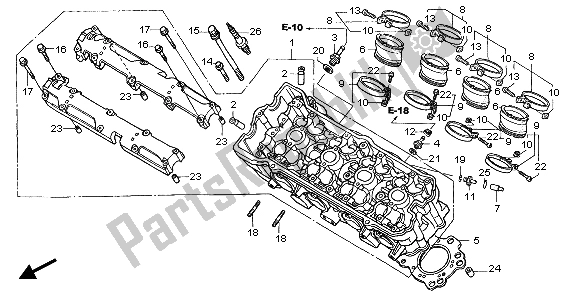 All parts for the Cylinder Head of the Honda CBF 600S 2007