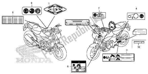 Todas as partes de Etiqueta De Cuidado do Honda NC 700 SD 2013