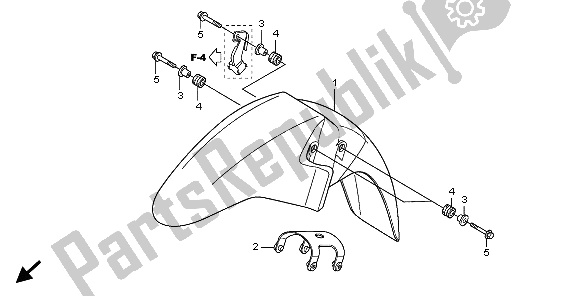 All parts for the Front Fender of the Honda CBF 125M 2009