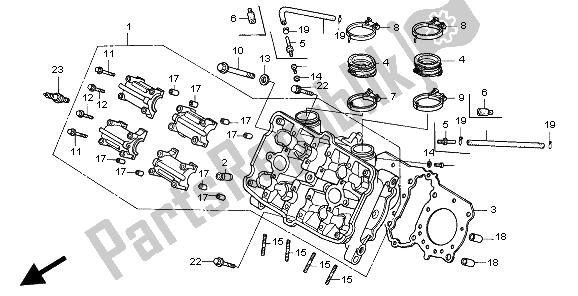 Tutte le parti per il Testata (anteriore) del Honda VFR 750F 1997