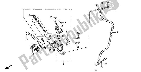 Todas las partes para Fr. Cilindro Maestro Del Freno de Honda CR 500R 2 1992