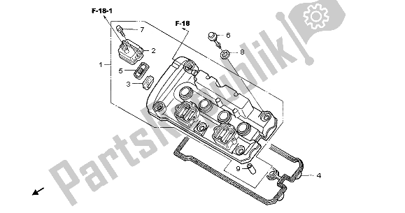 All parts for the Cylinder Head Cover of the Honda CBF 600 NA 2006