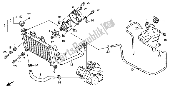 Toutes les pièces pour le Radiateur du Honda XL 125V 2009