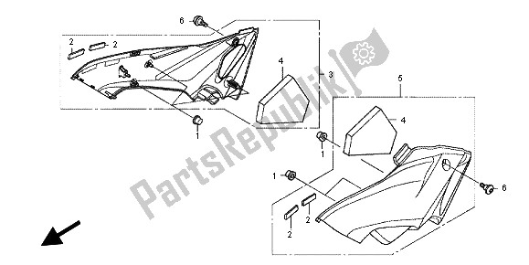 Tutte le parti per il Coperchio Laterale del Honda CBR 600 FA 2012