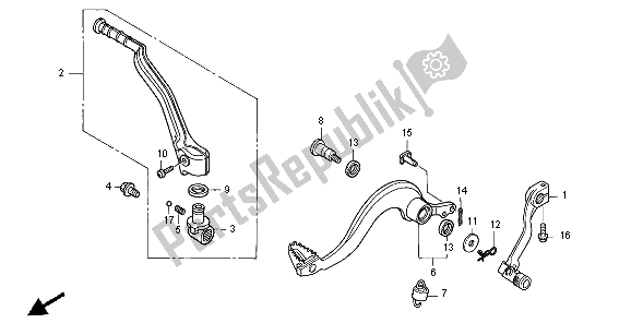 Todas las partes para Pedal Y Brazo De Arranque de Honda CRF 250X 2004