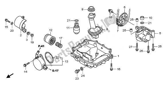 All parts for the Oil Pan & Oil Pump of the Honda CBF 1000 FTA 2010